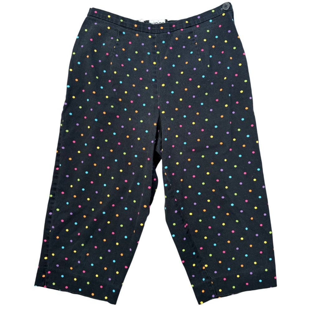 Vintage 90s Y2K Briggs New York Multicolor Polka Dot Capris Eclectic